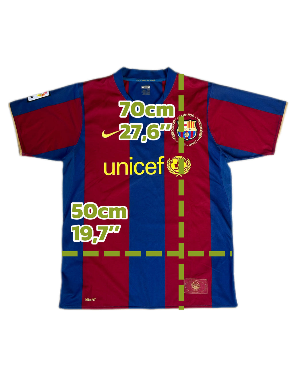2007-2008 Barcelona Camp Nou 50th Anniversary Home Shirt - 7/10 - Size M